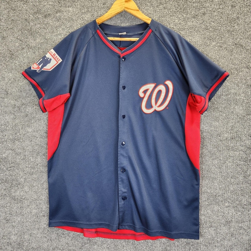 Washington Nationals Jersey Mens L Blue Red MLB Baseball Nats On Base 23